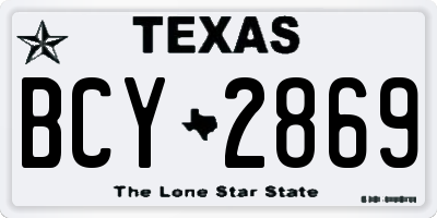 TX license plate BCY2869