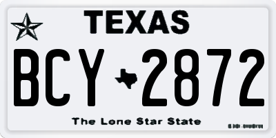TX license plate BCY2872