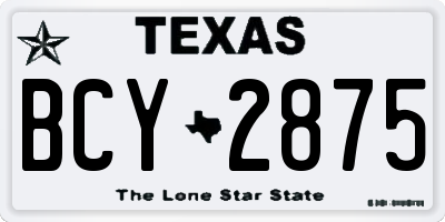 TX license plate BCY2875
