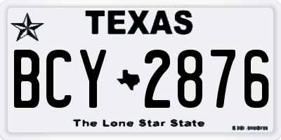 TX license plate BCY2876