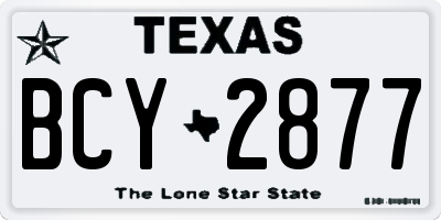 TX license plate BCY2877