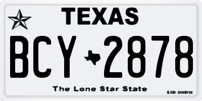 TX license plate BCY2878