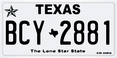 TX license plate BCY2881