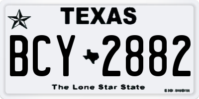 TX license plate BCY2882