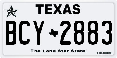 TX license plate BCY2883