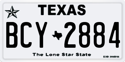 TX license plate BCY2884