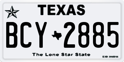 TX license plate BCY2885