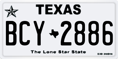 TX license plate BCY2886