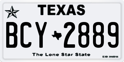 TX license plate BCY2889