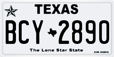 TX license plate BCY2890