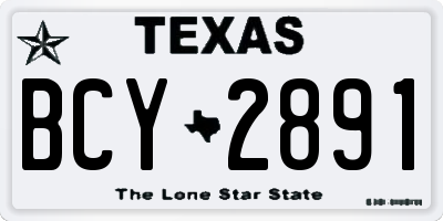 TX license plate BCY2891
