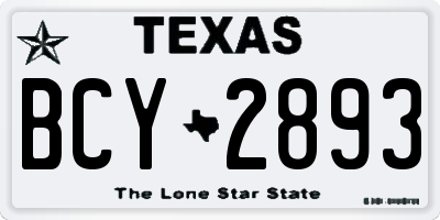 TX license plate BCY2893