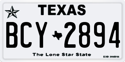 TX license plate BCY2894