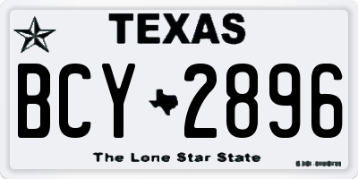 TX license plate BCY2896