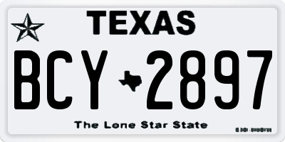 TX license plate BCY2897