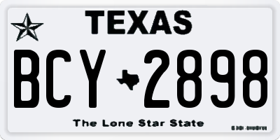 TX license plate BCY2898