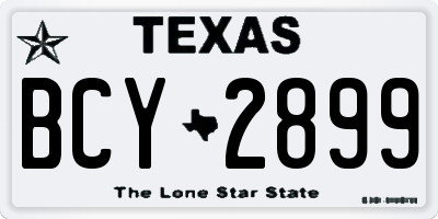TX license plate BCY2899