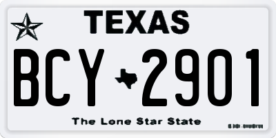 TX license plate BCY2901