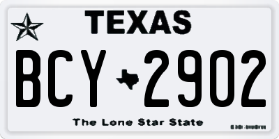 TX license plate BCY2902