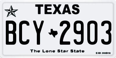 TX license plate BCY2903