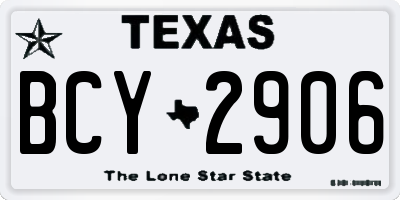 TX license plate BCY2906