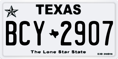 TX license plate BCY2907