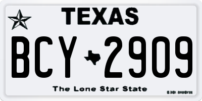 TX license plate BCY2909