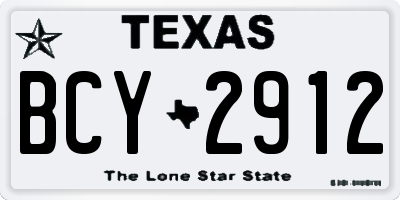 TX license plate BCY2912