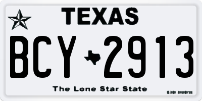 TX license plate BCY2913