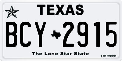 TX license plate BCY2915