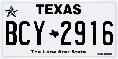 TX license plate BCY2916