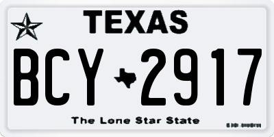 TX license plate BCY2917