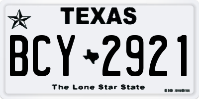 TX license plate BCY2921