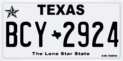 TX license plate BCY2924