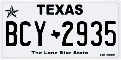 TX license plate BCY2935
