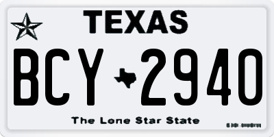 TX license plate BCY2940