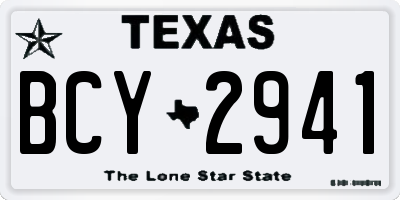 TX license plate BCY2941