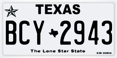 TX license plate BCY2943