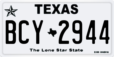 TX license plate BCY2944