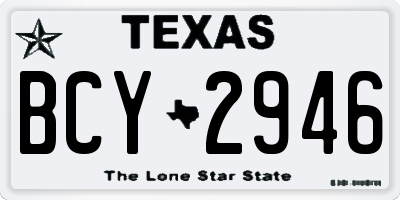 TX license plate BCY2946