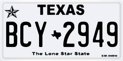 TX license plate BCY2949