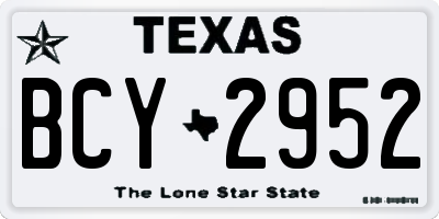 TX license plate BCY2952