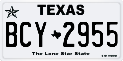 TX license plate BCY2955