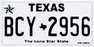 TX license plate BCY2956