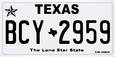TX license plate BCY2959