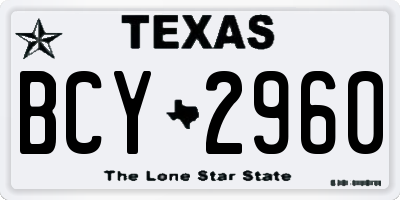 TX license plate BCY2960