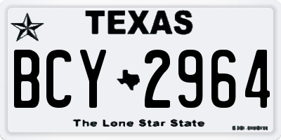 TX license plate BCY2964