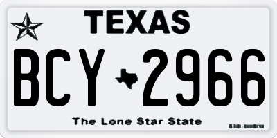 TX license plate BCY2966