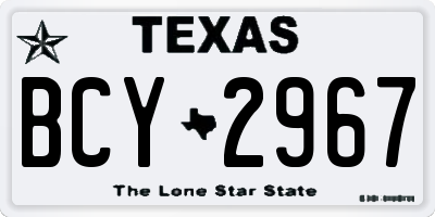 TX license plate BCY2967