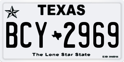 TX license plate BCY2969